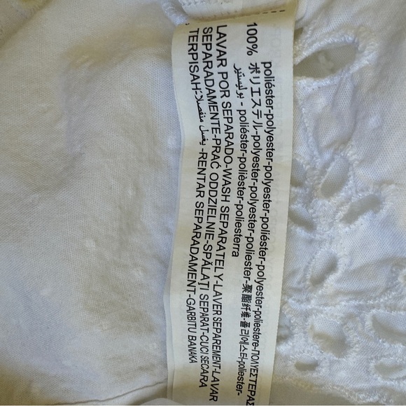 Zara Kids white Embroidered Swiss Dot Ruffled Blouse size 11-12 - Picture 5 of 8